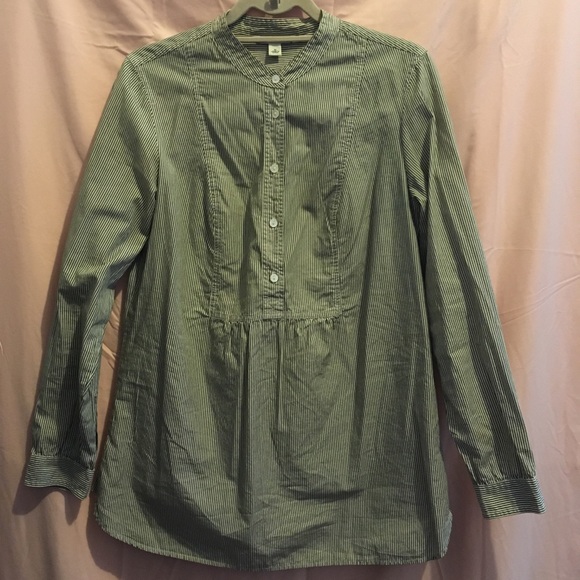 Ochre and olive pinstriped button up tunic**3/$25 - Picture 5 of 6